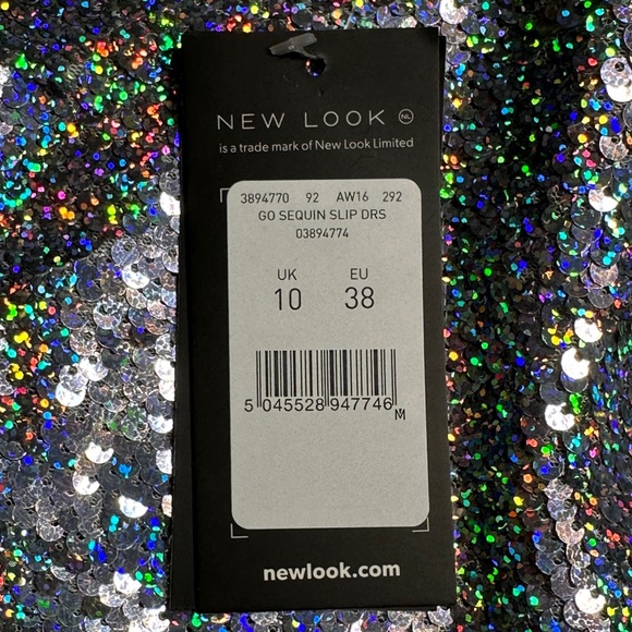 NEW LOOK | NWT Sequin Sparkling Mini Slip Dress - Picture 12 of 13